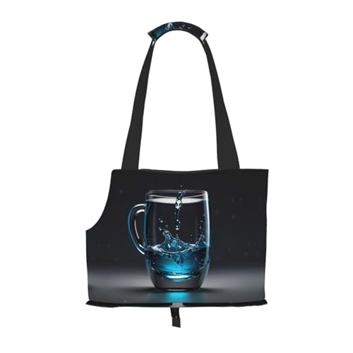 Realistische Umhängetasche mit Wasserbecher-Aufdruck für Haustiere, faltbares Design, kleine Katzen- und Hunde-Reisetasche Realistische Umhängetasche mit Wasserbecher-Aufdruck für Haustiere, faltbares Design, kleine Katzen- und Hunde-Reisetasche von WBQLSL