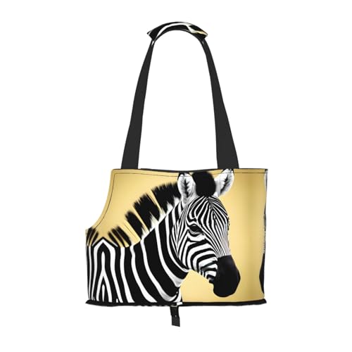 Schwarz und Weiß Zebramuster Haustier Ausgehen Tasche - Leichte Reise Katze Tasche Atmungsaktive Umhängetasche für kleine Hunde Schwarz und Weiß Zebramuster Haustier Ausgehen Tasche - Leichte Reise Katze Tasche Atmungsaktive Umhängetasche für kleine Hunde von WBQLSL