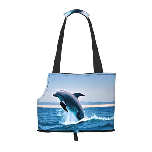 Springende Delfin-Muster Haustier Ausgehen Tasche - Leichte Reise-Katzentasche, atmungsaktive Umhängetasche für kleine Hunde Springende Delfin-Muster Haustier Ausgehen Tasche - Leichte Reise-Katzentasche, atmungsaktive Umhängetasche für kleine Hunde von WBQLSL