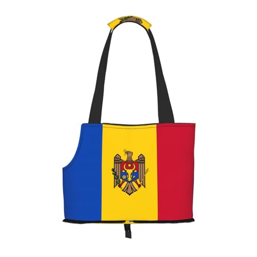 Tasche für Haustiere, Motiv: Flagge Moldawiens, leichte Reise-Katzentasche, atmungsaktive Umhängetasche für kleine Hunde Tasche für Haustiere, Motiv: Flagge Moldawiens, leichte Reise-Katzentasche, atmungsaktive Umhängetasche für kleine Hunde von WBQLSL