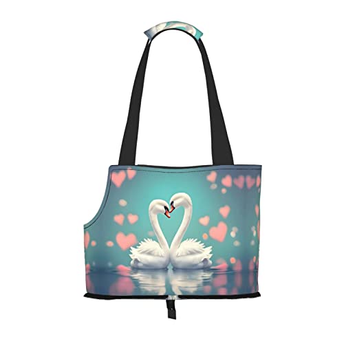 The Swan in Love Pattern Pet Go Out Bag - Leichte Reise-Katzentasche, atmungsaktive Umhängetasche für kleine Hunde The Swan in Love Pattern Pet Go Out Bag - Leichte Reise-Katzentasche, atmungsaktive Umhängetasche für kleine Hunde von WBQLSL