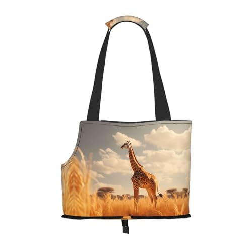 Tragbare, faltbare Haustier-Umhängetasche, mit Giraffen-Motiv, geeignet für kleine Haustiere Tragbare, faltbare Haustier-Umhängetasche, mit Giraffen-Motiv, geeignet für kleine Haustiere von WBQLSL