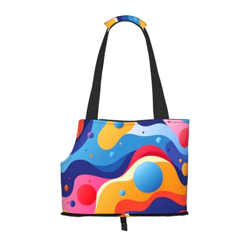 Tragbare faltbare Haustier-Schultertasche, geeignet für kleine Haustiere mit farbigen Kugeln Tragbare faltbare Haustier-Schultertasche, geeignet für kleine Haustiere mit farbigen Kugeln von WBQLSL