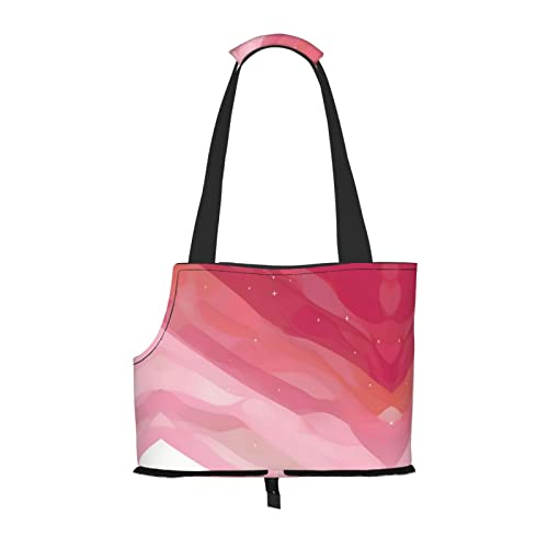 Tragbare faltbare Haustier-Umhängetasche, Rosa mit Farbverlauf, bedruckt, geeignet für kleine Haustiere Tragbare faltbare Haustier-Umhängetasche, Rosa mit Farbverlauf, bedruckt, geeignet für kleine Haustiere von WBQLSL