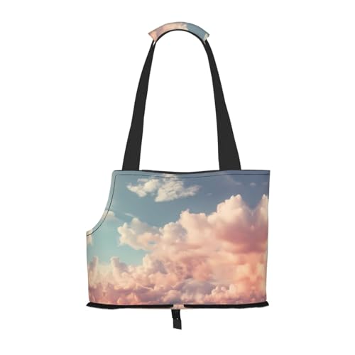 Tragbare faltbare Haustier-Umhängetasche, geeignet für kleine Haustiere mit Wolken-Aufdruck Tragbare faltbare Haustier-Umhängetasche, geeignet für kleine Haustiere mit Wolken-Aufdruck von WBQLSL