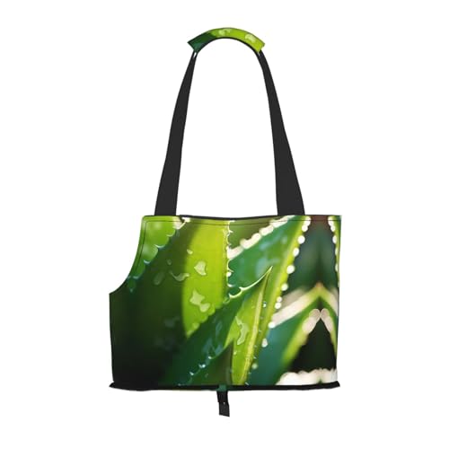 Tragbare faltbare Haustier-Umhängetasche, mit Aloe Vera-Druck, geeignet für den Transport kleiner Haustiere Tragbare faltbare Haustier-Umhängetasche, mit Aloe Vera-Druck, geeignet für den Transport kleiner Haustiere von WBQLSL