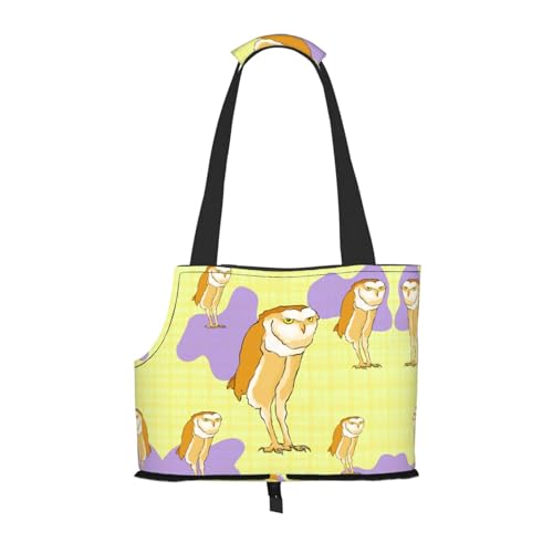 Tragbare faltbare Haustier-Umhängetasche mit Eulen-Motiv, geeignet für den Transport kleiner Haustiere Tragbare faltbare Haustier-Umhängetasche mit Eulen-Motiv, geeignet für den Transport kleiner Haustiere von WBQLSL