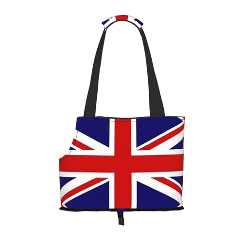 Tragbare faltbare Haustier-Umhängetasche mit UK-Flagge, geeignet für den Transport kleiner Haustiere Tragbare faltbare Haustier-Umhängetasche mit UK-Flagge, geeignet für den Transport kleiner Haustiere von WBQLSL
