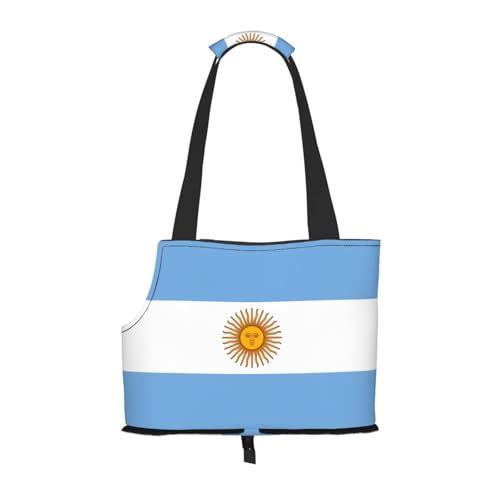 Tragbare faltbare Haustier-Umhängetasche mit argentinischer Flagge, geeignet für den Transport kleiner Haustiere von WBQLSL