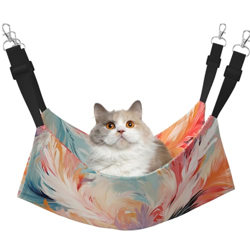 WBQLSL A Feather Like Paint Large Printed Pet Hammock - Sleeping Hammock for Cats, Frettchen, Puppies, Rabbits, Small Animals WBQLSL A Feather Like Paint Large Printed Pet Hammock - Sleeping Hammock for Cats, Frettchen, Puppies, Rabbits, Small Animals von WBQLSL