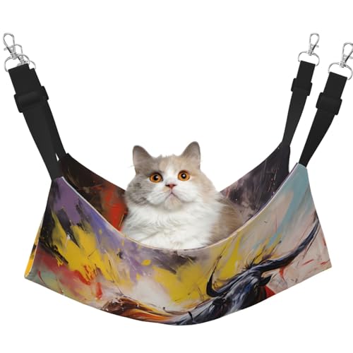 WBQLSL Abstrakte Bullfighting Painting Medium bedruckte Haustier-Hängematte – Schlafhängematte für Katzen, Frettchen, Welpen, Kaninchen, Kleintiere von WBQLSL