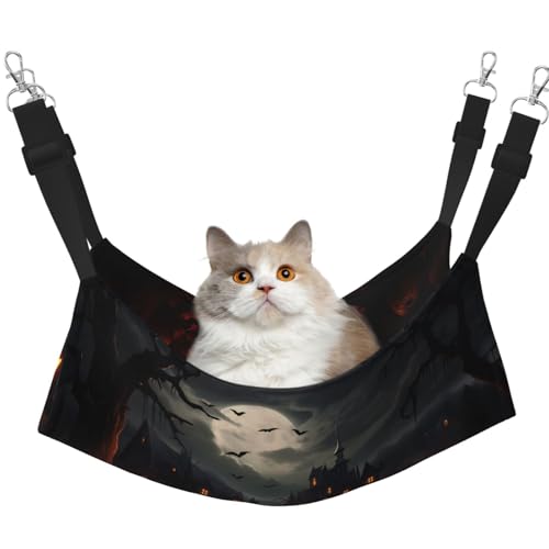 WBQLSL All Hallows' Eve Große bedruckte Haustierhängematte - Schlafhängematte für Katzen, Frettchen, Welpen, Kaninchen, Kleintiere WBQLSL All Hallows' Eve Große bedruckte Haustierhängematte - Schlafhängematte für Katzen, Frettchen, Welpen, Kaninchen, Kleintiere von WBQLSL