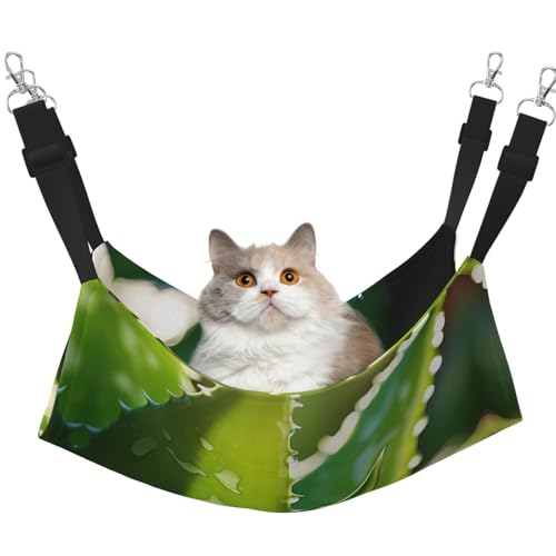 WBQLSL Aloe Vera große bedruckte Haustierhängematte - Schlafhängematte für Katzen, Frettchen, Welpen, Kaninchen, Kleintiere WBQLSL Aloe Vera große bedruckte Haustierhängematte - Schlafhängematte für Katzen, Frettchen, Welpen, Kaninchen, Kleintiere von WBQLSL