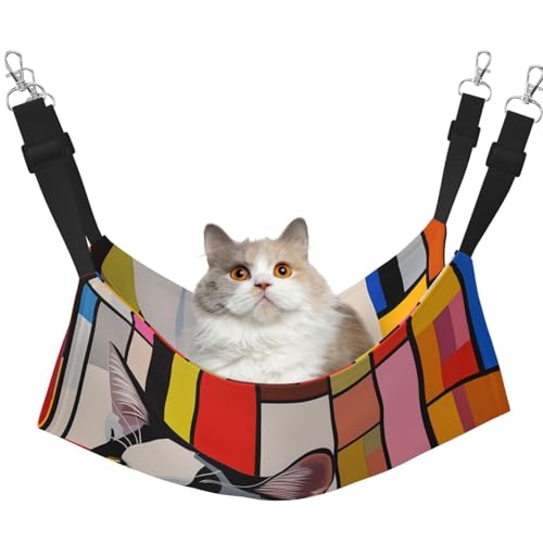 WBQLSL Angry Cat Haustierhängematte mit Aufdruck "Angry Cat", mittelgroß, für Katzen, Frettchen, Welpen, Kaninchen, Kleintiere von WBQLSL