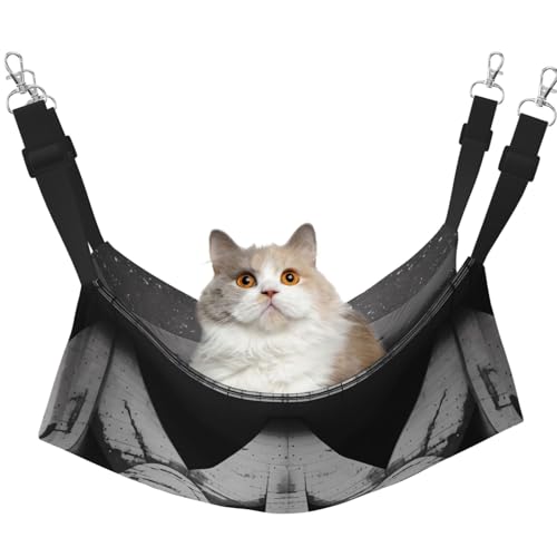 WBQLSL Architecture in Schwarz und Weiß mittelgroße bedruckte Haustierhängematte - Schlafhängematte für Katzen, Frettchen, Welpen, Kaninchen, Kleintiere von WBQLSL