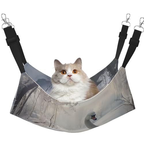 WBQLSL Beautiful White Swan Medium Printed Pet Hammock - Sleeping Hammock for Cats, Frettchen, Puppies, Rabbits, Small Animals WBQLSL Beautiful White Swan Medium Printed Pet Hammock - Sleeping Hammock for Cats, Frettchen, Puppies, Rabbits, Small Animals von WBQLSL