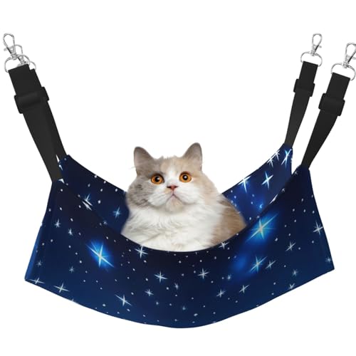 WBQLSL Blue Star Pattern Medium Printed Pet Hammock - Sleeping Hammock for Cats, Frettchen, Puppies, Rabbits, Small Animals von WBQLSL