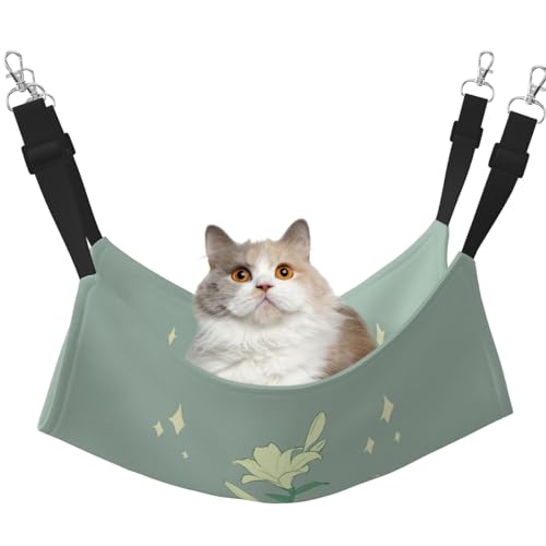 WBQLSL Cartoon White Lilies Große bedruckte Haustierhängematte - Schlafhängematte für Katzen, Frettchen, Welpen, Kaninchen, Kleintiere von WBQLSL