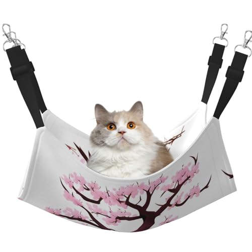WBQLSL Cherry Blossoms Tree Große bedruckte Haustierhängematte - Schlafhängematte für Katzen, Frettchen, Welpen, Kaninchen, Kleintiere WBQLSL Cherry Blossoms Tree Große bedruckte Haustierhängematte - Schlafhängematte für Katzen, Frettchen, Welpen, Kaninchen, Kleintiere von WBQLSL