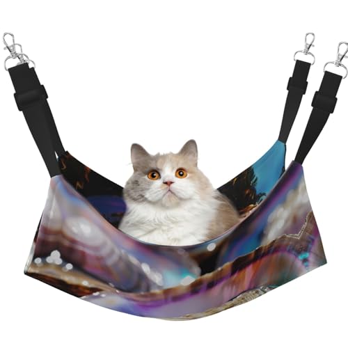 WBQLSL Cowry Große bedruckte Haustierhängematte - Schlafhängematte für Katzen, Frettchen, Welpen, Kaninchen, Kleintiere von WBQLSL