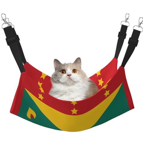 WBQLSL Flag of Grenada Große bedruckte Haustierhängematte - Schlafhängematte für Katzen, Frettchen, Welpen, Kaninchen, Kleintiere WBQLSL Flag of Grenada Große bedruckte Haustierhängematte - Schlafhängematte für Katzen, Frettchen, Welpen, Kaninchen, Kleintiere von WBQLSL