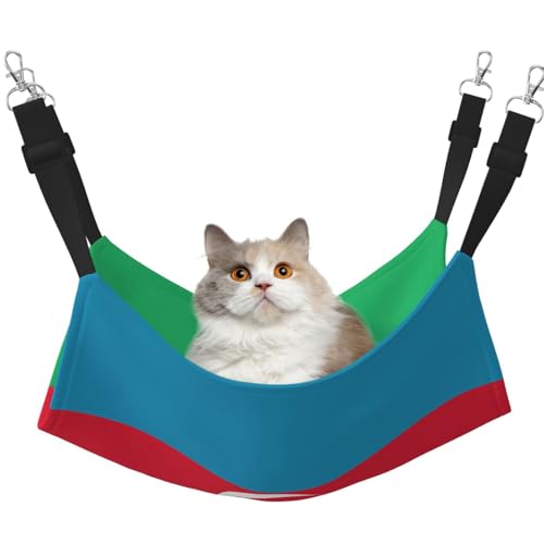 WBQLSL Flagge von Aserbaidschan Medium bedruckte Haustierhängematte - Schlafhängematte für Katzen, Frettchen, Welpen, Kaninchen, Kleintiere WBQLSL Flagge von Aserbaidschan Medium bedruckte Haustierhängematte - Schlafhängematte für Katzen, Frettchen, Welpen, Kaninchen, Kleintiere von WBQLSL