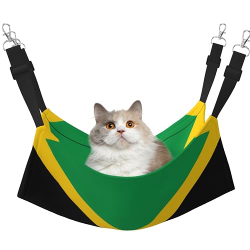 WBQLSL Flagge von Jamaika große bedruckte Haustierhängematte - Schlafhängematte für Katzen, Frettchen, Welpen, Kaninchen, Kleintiere WBQLSL Flagge von Jamaika große bedruckte Haustierhängematte - Schlafhängematte für Katzen, Frettchen, Welpen, Kaninchen, Kleintiere von WBQLSL