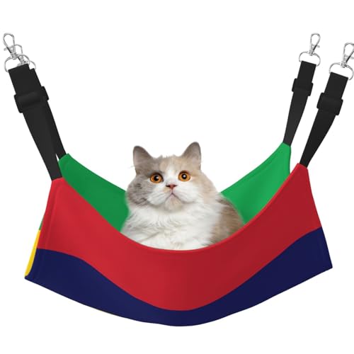 WBQLSL Flagge von Mauritius Große bedruckte Haustierhängematte - Schlafhängematte für Katzen, Frettchen, Welpen, Kaninchen, Kleintiere von WBQLSL
