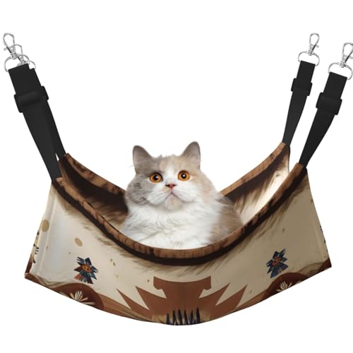 WBQLSL Große bedruckte Haustierhängematte mit Indianer-Muster, Schlafhängematte für Katzen, Frettchen, Welpen, Kaninchen, Kleintiere WBQLSL Große bedruckte Haustierhängematte mit Indianer-Muster, Schlafhängematte für Katzen, Frettchen, Welpen, Kaninchen, Kleintiere von WBQLSL