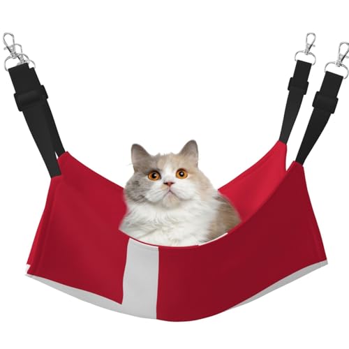 WBQLSL Große bedruckte Haustierhängematte mit dänischer Flagge, Schlafhängematte für Katzen, Frettchen, Welpen, Kaninchen, Kleintiere WBQLSL Große bedruckte Haustierhängematte mit dänischer Flagge, Schlafhängematte für Katzen, Frettchen, Welpen, Kaninchen, Kleintiere von WBQLSL