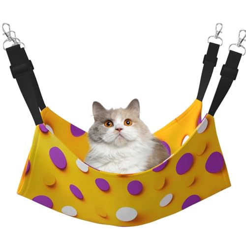 WBQLSL Große bedruckte Haustierhängematte mit schönem Punktemuster, Schlafhängematte für Katzen, Frettchen, Welpen, Kaninchen, Kleintiere WBQLSL Große bedruckte Haustierhängematte mit schönem Punktemuster, Schlafhängematte für Katzen, Frettchen, Welpen, Kaninchen, Kleintiere von WBQLSL