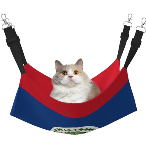 WBQLSL Haustierhängematte mit Belize-Flagge, mittelgroß, bedruckt, für Katzen, Frettchen, Welpen, Kaninchen, Kleintiere WBQLSL Haustierhängematte mit Belize-Flagge, mittelgroß, bedruckt, für Katzen, Frettchen, Welpen, Kaninchen, Kleintiere von WBQLSL