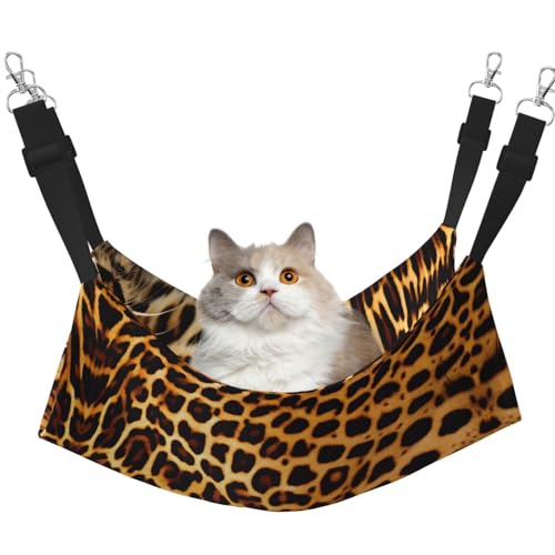 WBQLSL Haustierhängematte mit Leopardenmuster, mittelgroß, bedruckt, für Katzen, Frettchen, Welpen, Kaninchen, Kleintiere WBQLSL Haustierhängematte mit Leopardenmuster, mittelgroß, bedruckt, für Katzen, Frettchen, Welpen, Kaninchen, Kleintiere von WBQLSL