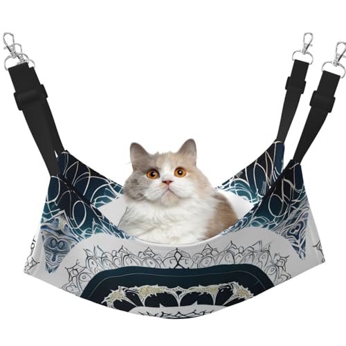 WBQLSL Haustierhängematte mit Totemmotiv, rund, bedruckt, Schwarz und Weiß, für Katzen, Frettchen, Welpen, Kaninchen, Kleintiere WBQLSL Haustierhängematte mit Totemmotiv, rund, bedruckt, Schwarz und Weiß, für Katzen, Frettchen, Welpen, Kaninchen, Kleintiere von WBQLSL