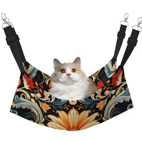 WBQLSL Haustierhängematte mit abstraktem Blumenmuster, mittelgroß, bedruckt, für Katzen, Frettchen, Welpen, Kaninchen, Kleintiere WBQLSL Haustierhängematte mit abstraktem Blumenmuster, mittelgroß, bedruckt, für Katzen, Frettchen, Welpen, Kaninchen, Kleintiere von WBQLSL
