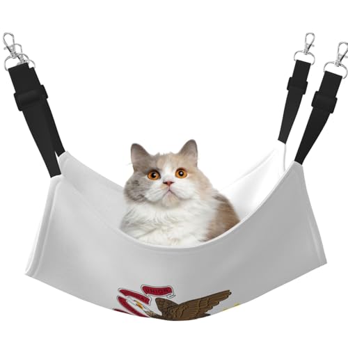 WBQLSL Illinois State Flag Große bedruckte Haustierhängematte – Schlafhängematte für Katzen, Frettchen, Welpen, Kaninchen, Kleintiere WBQLSL Illinois State Flag Große bedruckte Haustierhängematte – Schlafhängematte für Katzen, Frettchen, Welpen, Kaninchen, Kleintiere von WBQLSL