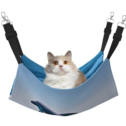WBQLSL Jumping Up Delphins Medium bedruckte Haustierhängematte - Schlafhängematte für Katzen, Frettchen, Welpen, Kaninchen, Kleintiere WBQLSL Jumping Up Delphins Medium bedruckte Haustierhängematte - Schlafhängematte für Katzen, Frettchen, Welpen, Kaninchen, Kleintiere von WBQLSL