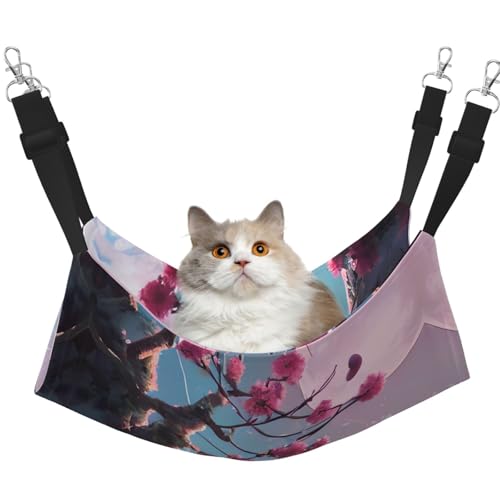 WBQLSL Kleine rosa Blumen große bedruckte Haustierhängematte – Schlafhängematte für Katzen, Frettchen, Welpen, Kaninchen, Kleintiere WBQLSL Kleine rosa Blumen große bedruckte Haustierhängematte – Schlafhängematte für Katzen, Frettchen, Welpen, Kaninchen, Kleintiere von WBQLSL