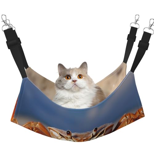 WBQLSL Krabben mittelgroße bedruckte Haustierhängematte - Schlafhängematte für Katzen, Frettchen, Welpen, Kaninchen, Kleintiere WBQLSL Krabben mittelgroße bedruckte Haustierhängematte - Schlafhängematte für Katzen, Frettchen, Welpen, Kaninchen, Kleintiere von WBQLSL