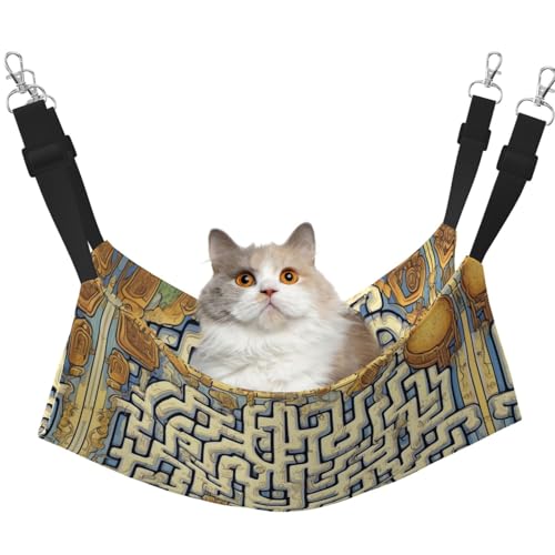 WBQLSL Labyrinth Treasure Map Medium bedruckte Haustierhängematte - Schlafhängematte für Katzen, Frettchen, Welpen, Kaninchen, Kleintiere WBQLSL Labyrinth Treasure Map Medium bedruckte Haustierhängematte - Schlafhängematte für Katzen, Frettchen, Welpen, Kaninchen, Kleintiere von WBQLSL