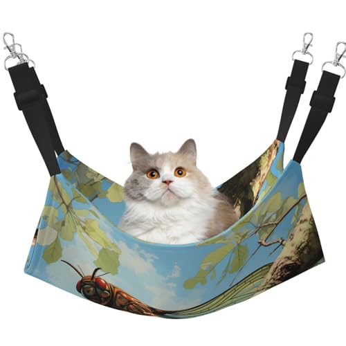 WBQLSL Schöne Grasshopper große bedruckte Haustierhängematte - Schlafhängematte für Katzen, Frettchen, Welpen, Kaninchen, Kleintiere von WBQLSL