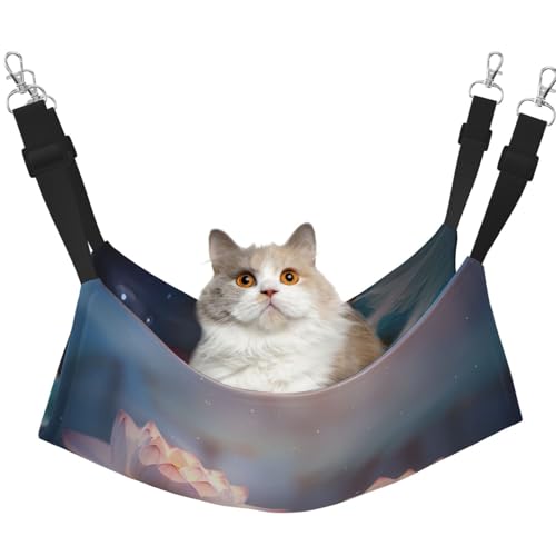 WBQLSL Schöne Lotus große bedruckte Haustierhängematte - Schlafhängematte für Katzen, Frettchen, Welpen, Kaninchen, Kleintiere WBQLSL Schöne Lotus große bedruckte Haustierhängematte - Schlafhängematte für Katzen, Frettchen, Welpen, Kaninchen, Kleintiere von WBQLSL