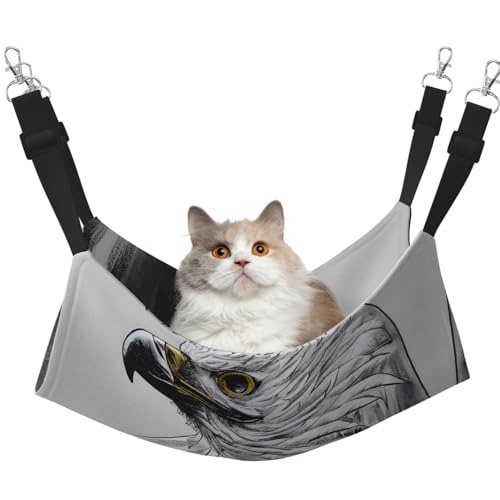 WBQLSL Sketching an Eagle mittelgroße bedruckte Haustierhängematte – Schlafhängematte für Katzen, Frettchen, Welpen, Kaninchen, Kleintiere von WBQLSL