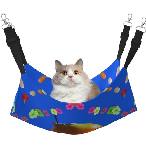WBQLSL Smiley gelbe Birne große bedruckte Haustierhängematte - Schlafhängematte für Katzen, Frettchen, Welpen, Kaninchen, Kleintiere von WBQLSL