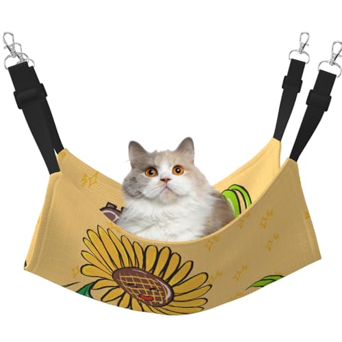 WBQLSL Sonnenblumenkerne und Sonnenblumen, mittelgroß, bedruckt, Haustierhängematte für Katzen, Frettchen, Welpen, Kaninchen, Kleintiere WBQLSL Sonnenblumenkerne und Sonnenblumen, mittelgroß, bedruckt, Haustierhängematte für Katzen, Frettchen, Welpen, Kaninchen, Kleintiere von WBQLSL
