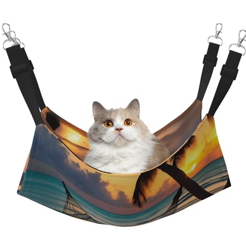 WBQLSL Sunset Beach Hammock Medium Printed Pet Hammock - Sleeping Hammock for Cats, Frettchen, Puppies, Rabbits, Small Animals WBQLSL Sunset Beach Hammock Medium Printed Pet Hammock - Sleeping Hammock for Cats, Frettchen, Puppies, Rabbits, Small Animals von WBQLSL