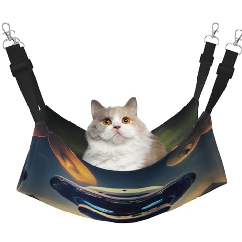 WBQLSL UFO Landing Medium bedruckte Haustierhängematte - Schlafhängematte für Katzen, Frettchen, Welpen, Kaninchen, Kleintiere WBQLSL UFO Landing Medium bedruckte Haustierhängematte - Schlafhängematte für Katzen, Frettchen, Welpen, Kaninchen, Kleintiere von WBQLSL