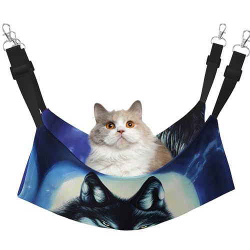 WBQLSL Wolf Under Moon Haustierhängematte mittelgroß, bedruckt, für Katzen, Frettchen, Welpen, Kaninchen, Kleintiere WBQLSL Wolf Under Moon Haustierhängematte mittelgroß, bedruckt, für Katzen, Frettchen, Welpen, Kaninchen, Kleintiere von WBQLSL