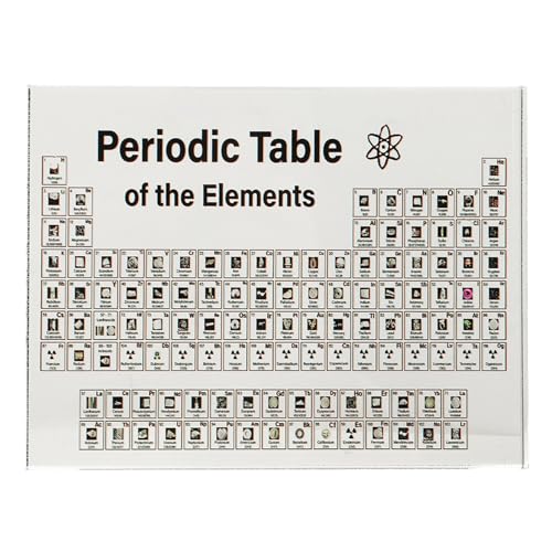 WBTY Periodensystem mit Echten Elementen Im Inneren, Klares Acryl, Ergonomisches Periodensystem mit Echten Chemischen Elementen für das Klassenzimmer von WBTY