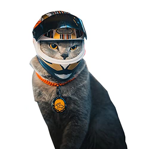 Haustier-Motorradhelm, Vollgesichts-Motorradhelm, Outdoor, Motorrad, Fahrrad, Reithelm, Hut für Katze, Hund, Hunde, Welpen, Kätzchen, Helm, Haustierbedarf, Sammlerstück, kleines Geschenk (mehrfarbig) von WCDJOMOP